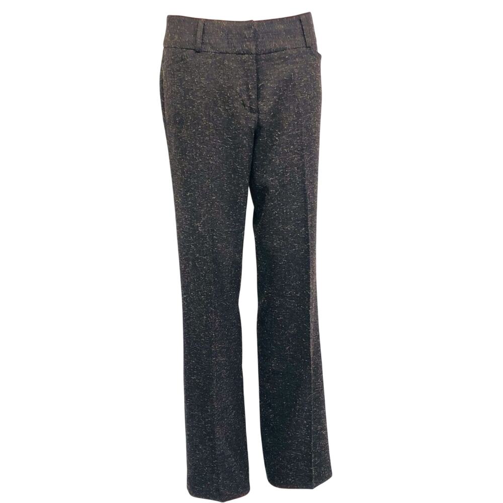 Atelier Luxe Boutique Dark Brown and Yellow Boucle Type Dress Pants Trouser Cut